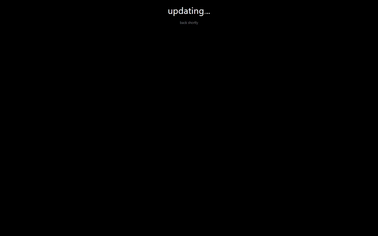 Maintenance page, as it looked at 5df82c06